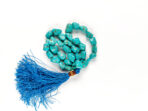 Real Feroza stone tasbeeh turquoise prayer beads 33 count with silver tassel
