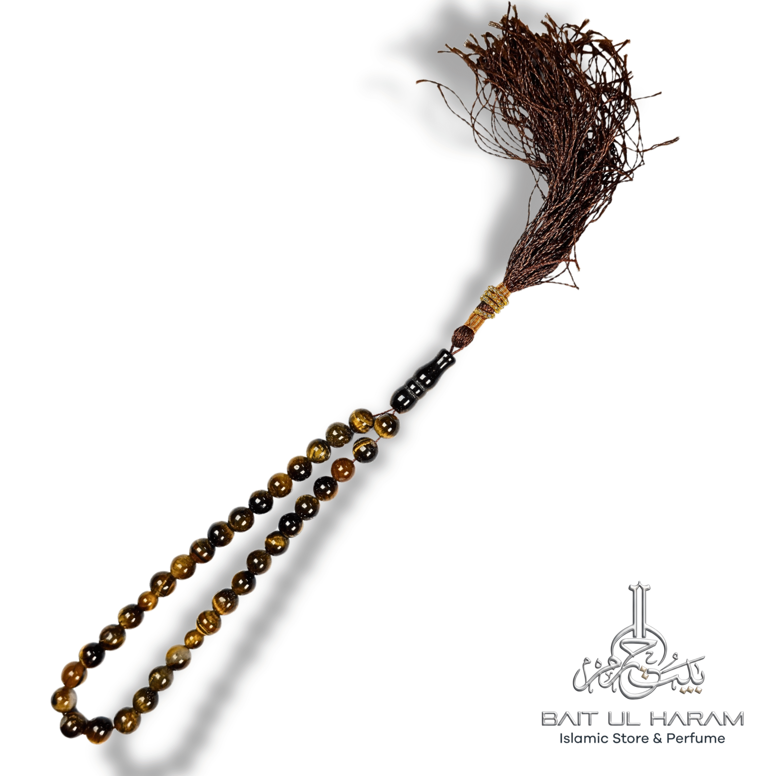 Natural Tiger eye stone tasbeeh 33 beads brown and gold gemstone prayer beads Natural Tiger eye stone tasbeeh 33 beads brown and gold gemstone prayer beads