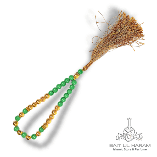 Golden glass crystal tasbeeh 33 beads amber yellow prayer beads