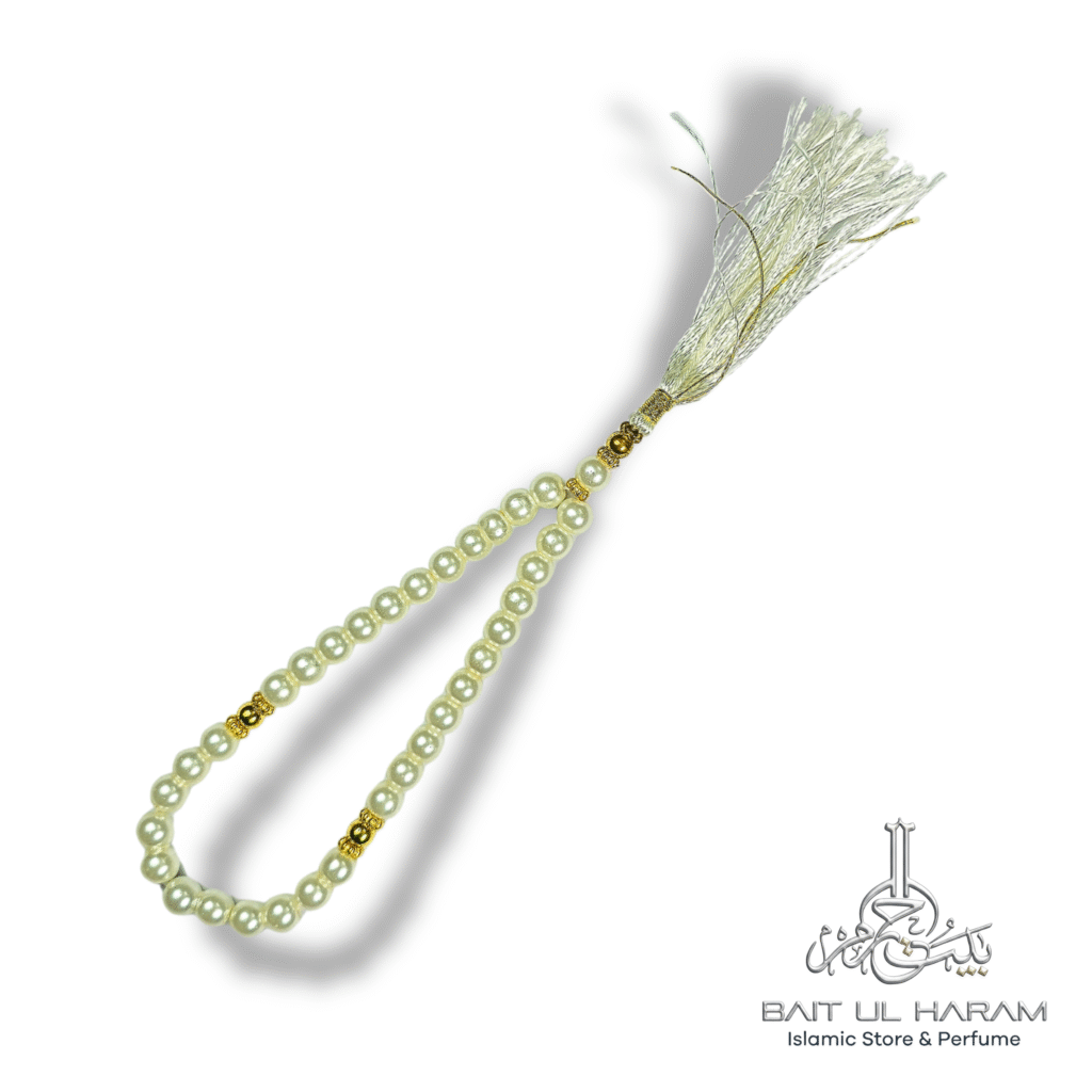 White pearl tasbeeh prayer beads 100 count and 33 count