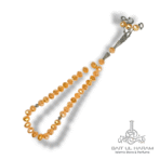 Fancy crystal tasbeeh 33 beads faceted glass prayer beads with silver tassel